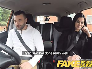 fake Driving college Jasmine Jae totally bare fuck-a-thon in car